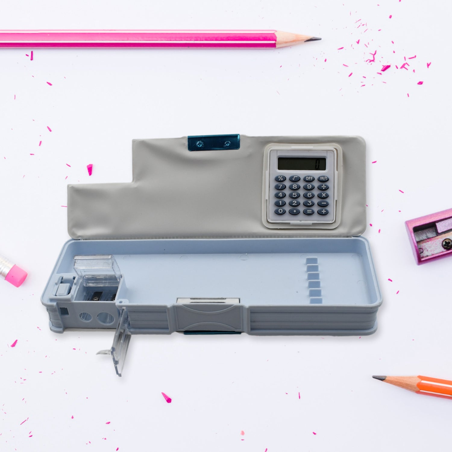 4570 Double Sided Magnetic Geometry Box, Pencil Box with Calculator and Sharpener for Boys Art Plastic Pencil Box for Girls and Boys 4570 Double Sided Magnetic Geometry Box, Pencil Box with Calculator and Sharpener for Boys Art Plastic Pencil Box for Girls and Boys